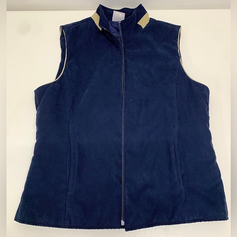 Women's E P PRO Navy Beige Microfiber Lightweight Versatile Golf Vest